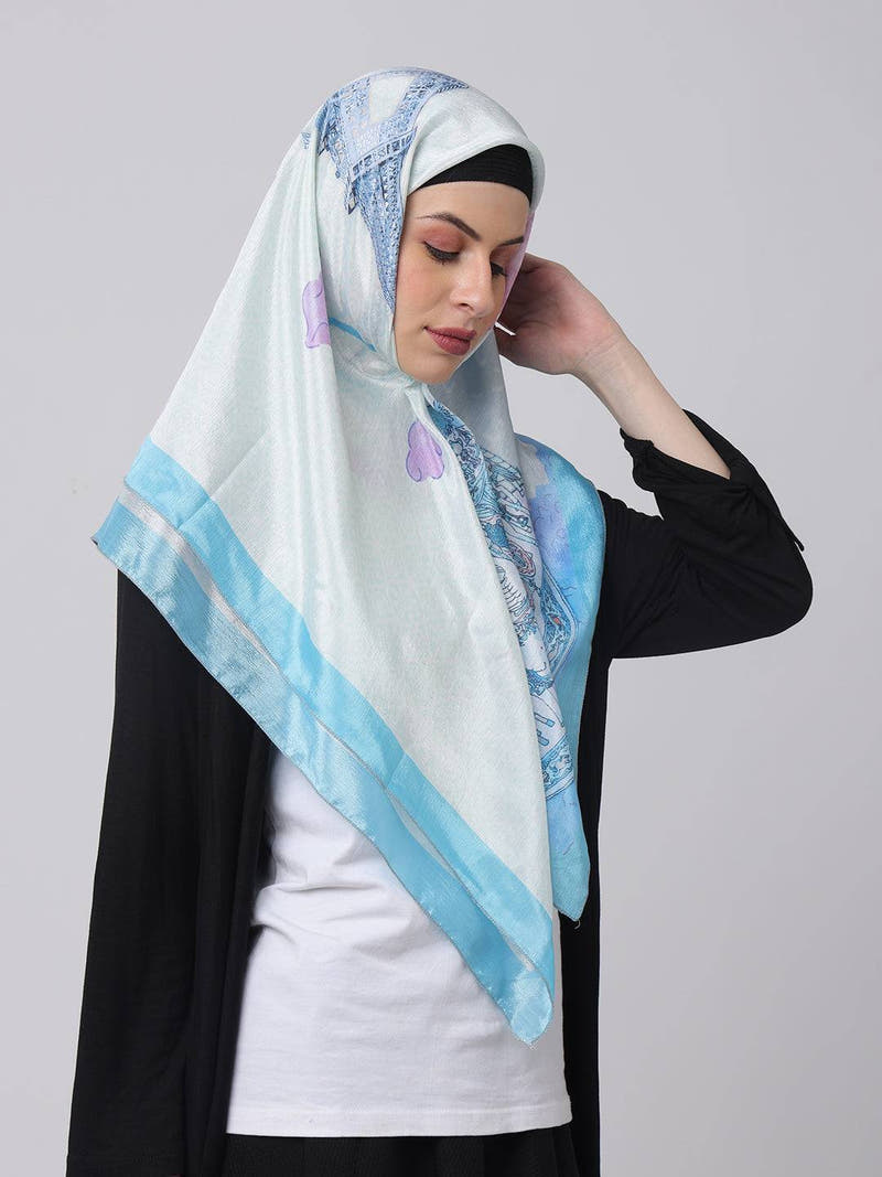 Dreamy Eiffel Blue Scarf