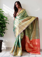 Exclusive Gold Zari One Grm Gold Kanjivaaram Pattu Silk Saree.