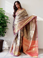 Exclusive Gold Zari One Grm Gold Kanjivaaram Pattu Silk Saree.