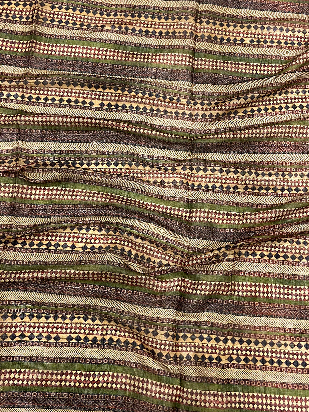 Swamp Green Zari Tussar Floral Saree