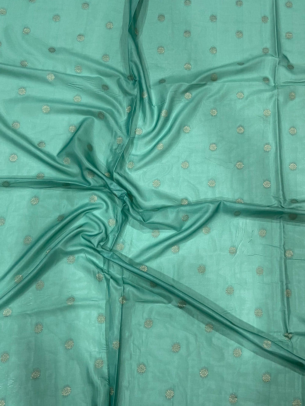 Pastel Teal Soft Crepe Silk Digital Ombre Saree