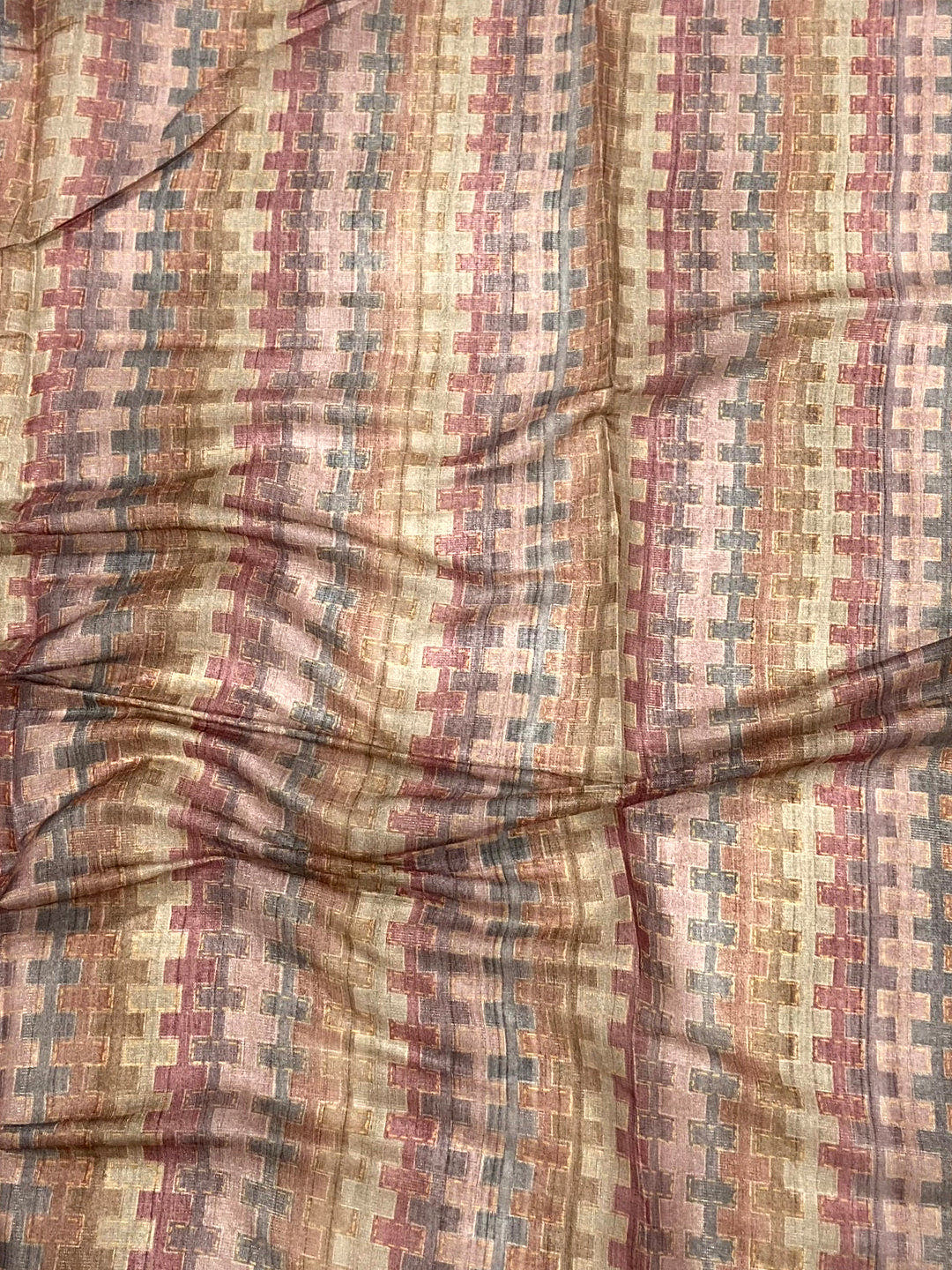 Dusty Rose Tissue Chanderi Geometric Floral Saree