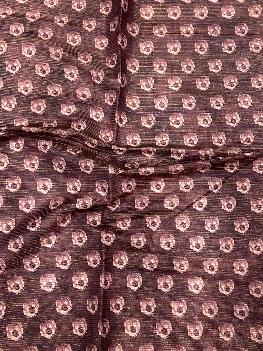 Floral Beauty in Mauve Tussar Zari Saree