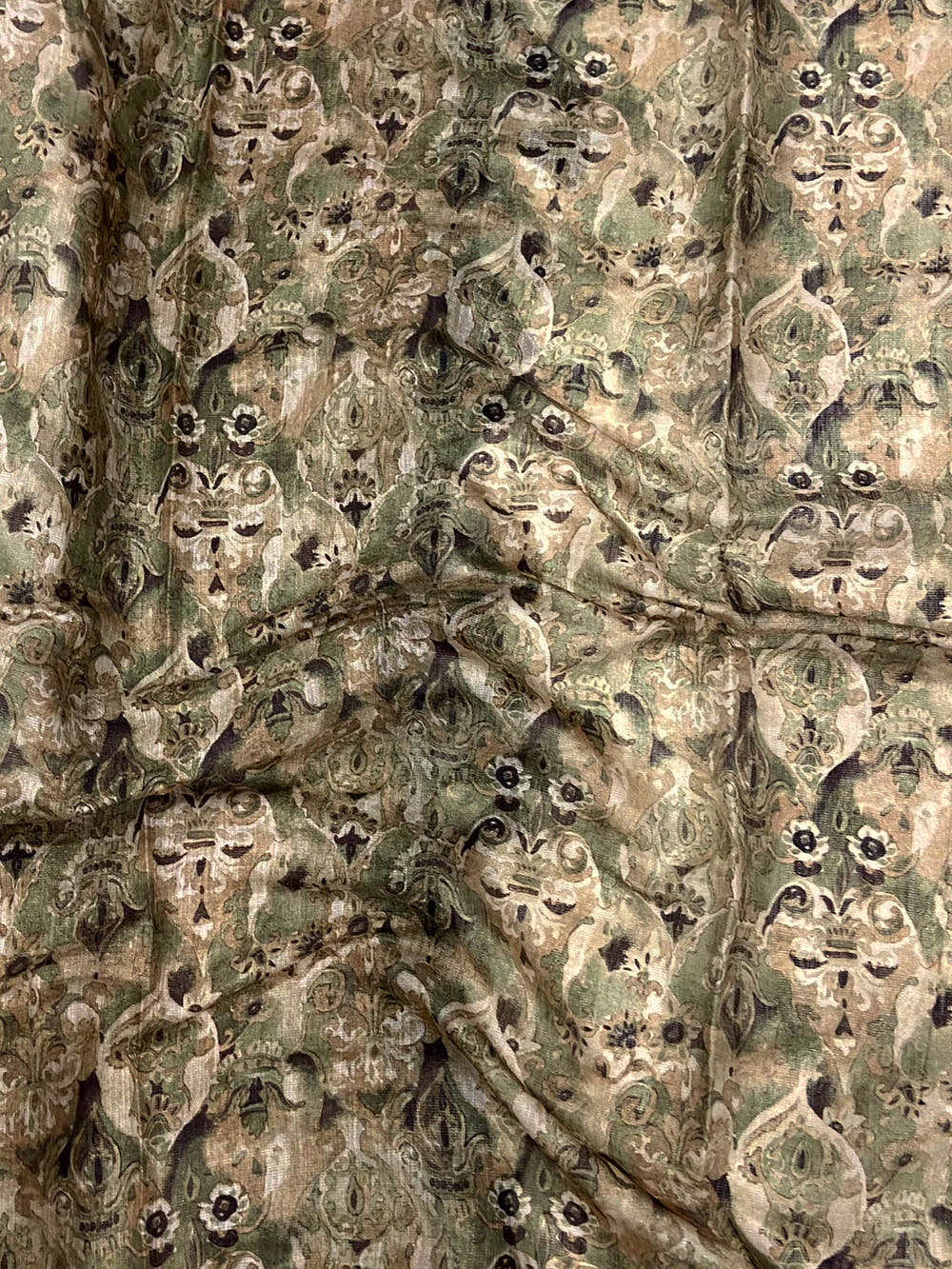 Olive Tussar Blossom Saree