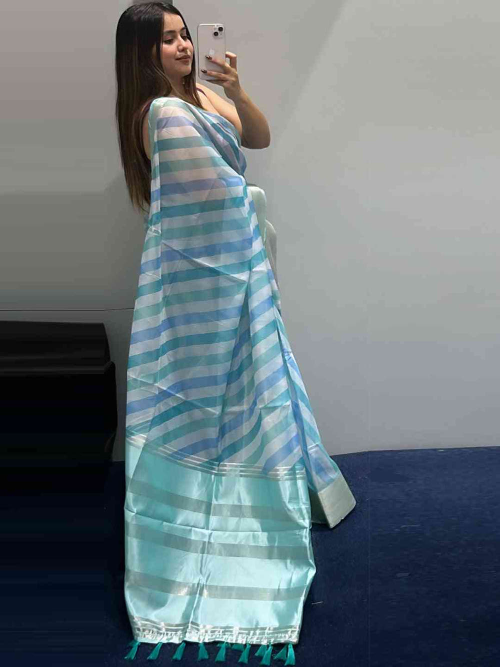 Soft Organza Leheriya Digital Print Party Wear Saree