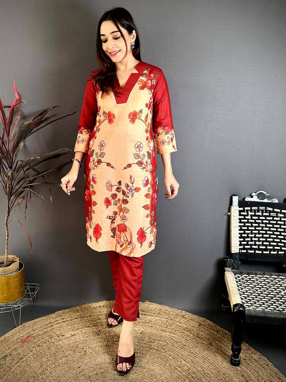 Heritage  Kalamkari  Mul  Kurti