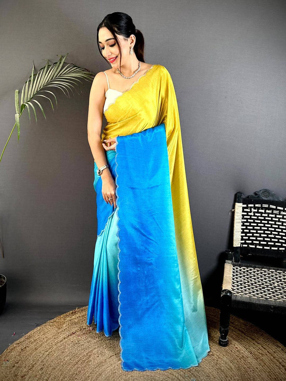 Classic Soft Chiffon Ombre Print Saree