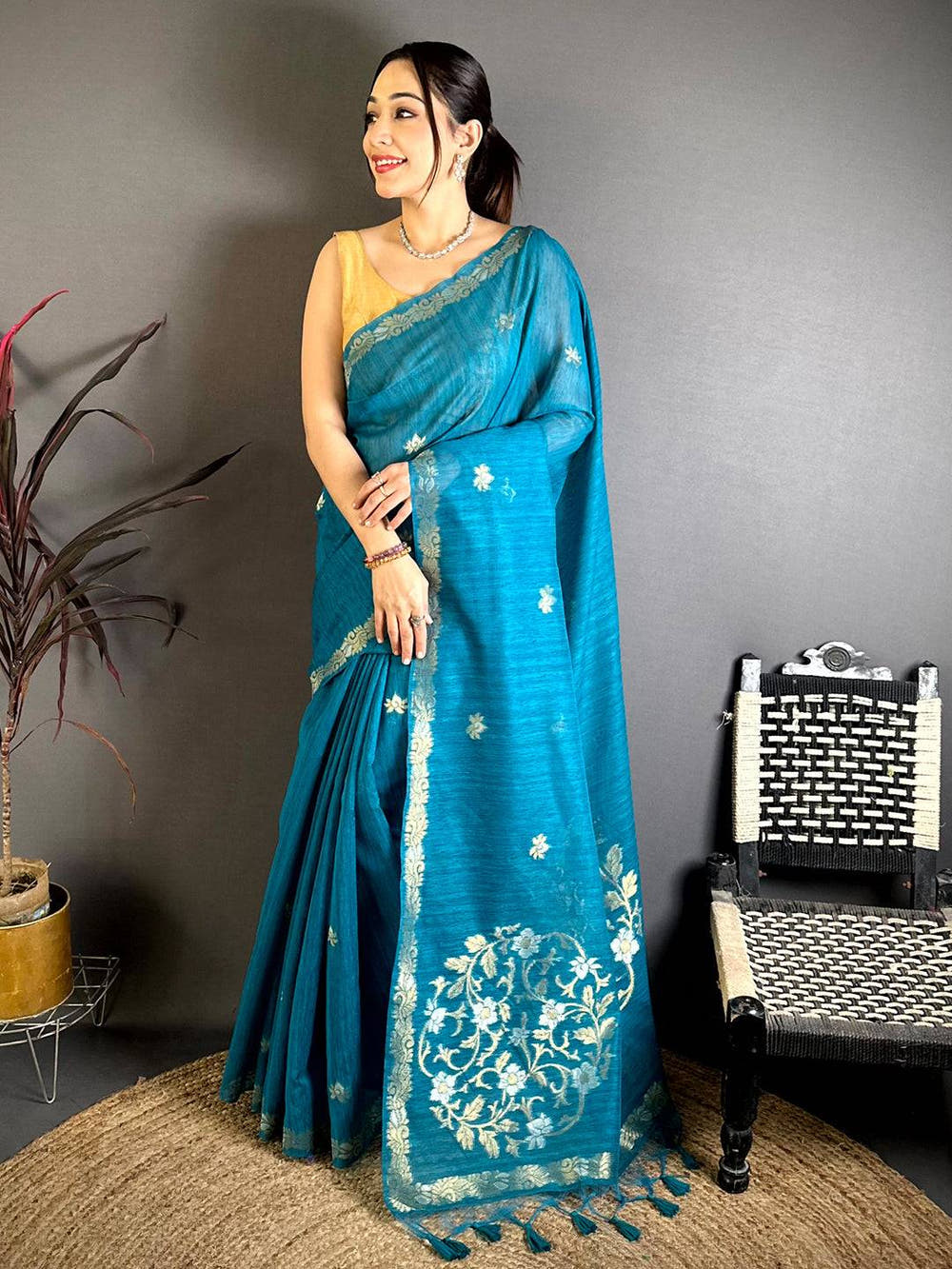 Rama Sona Chandi Muga Cotton Saree