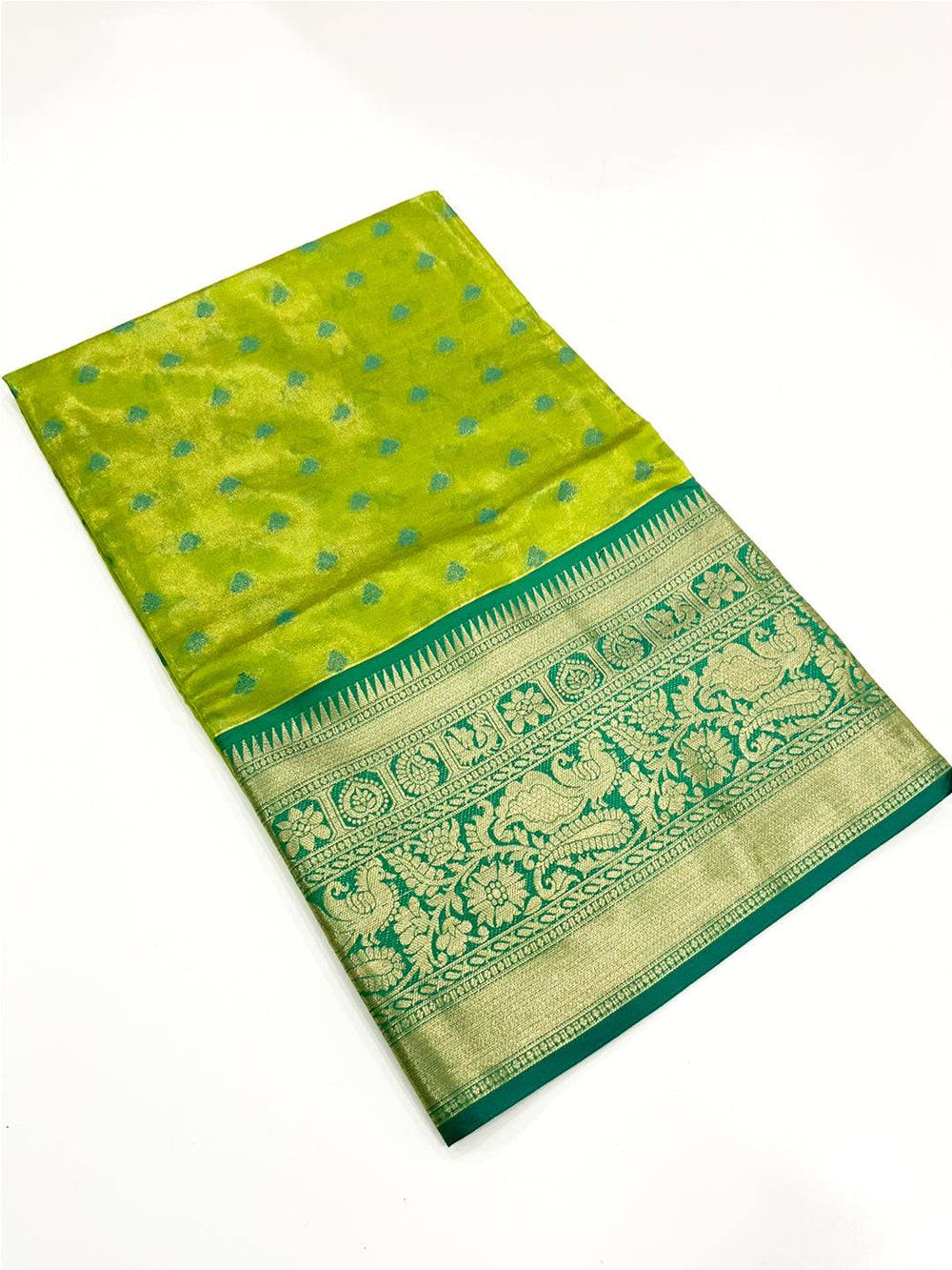 Radiant Green Kanjivaram Zari Tissue Saree