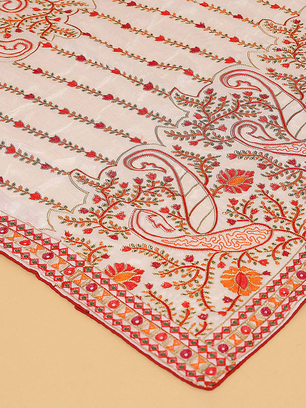 Ivory Rose Paisley Light Pashmina Dupatta