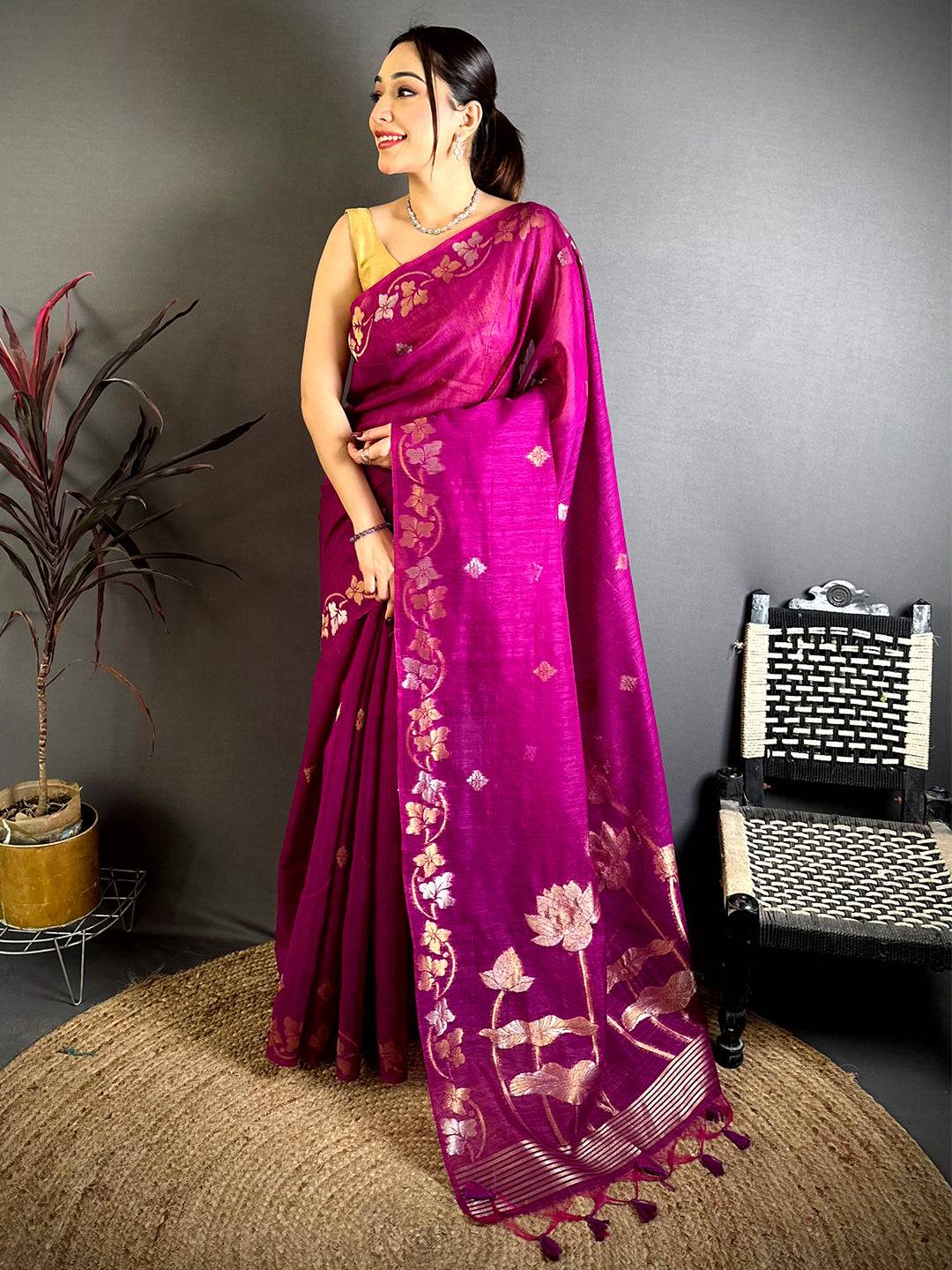 Wine Sona  Chandi  Munga  Saree