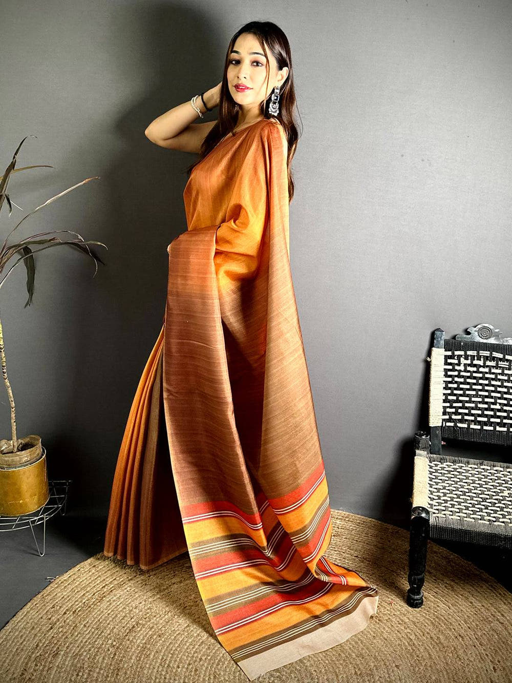 Exclusive Small Motif Soft Tussar Saree