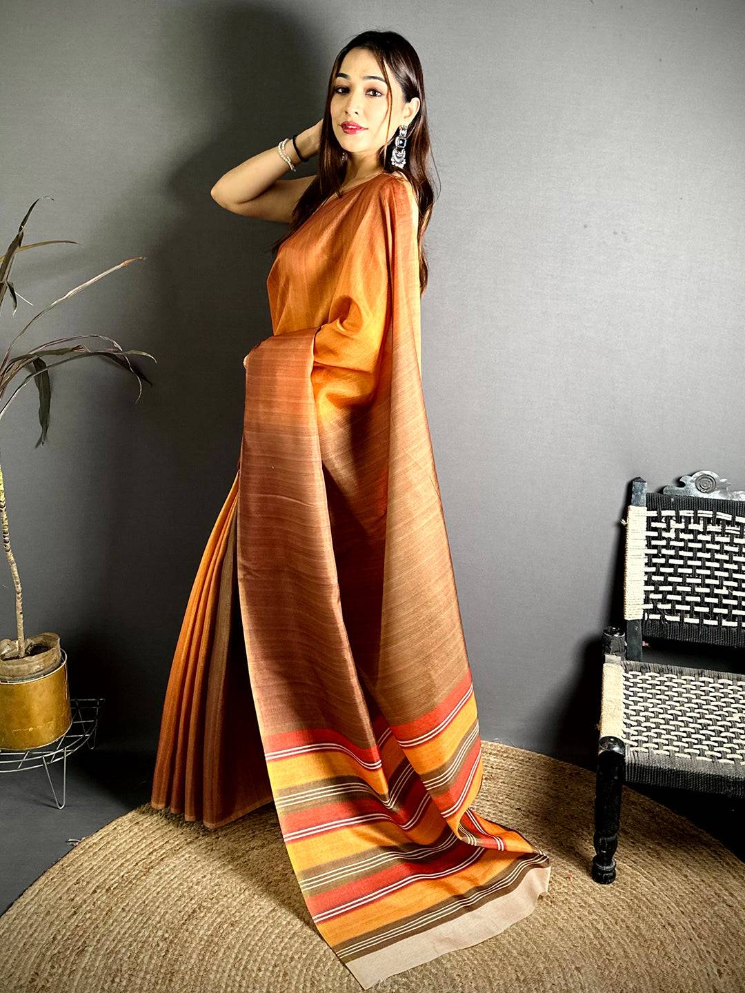 Exclusive Small Motif Soft Tussar Saree