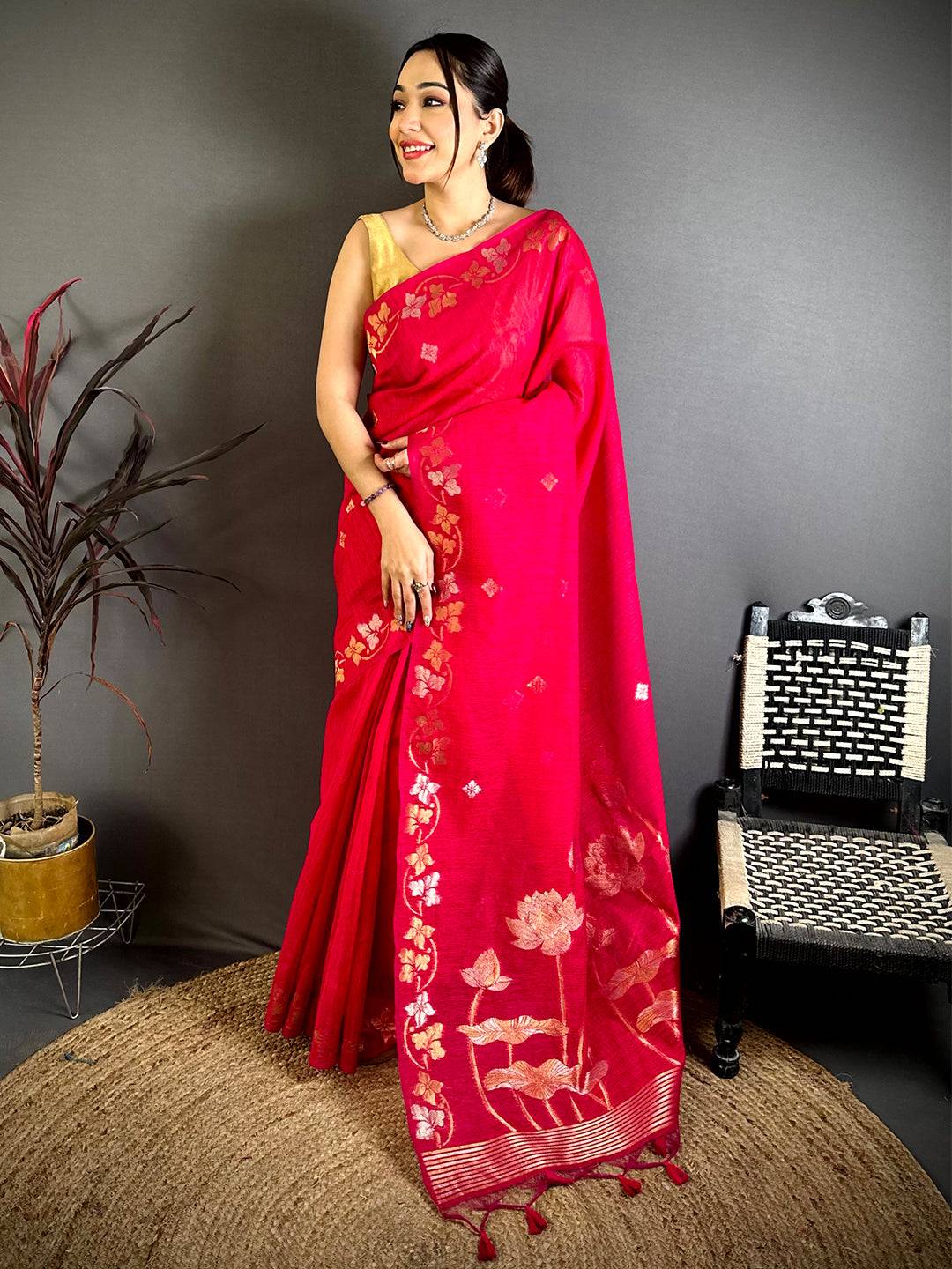 Rani Sona  Chandi  Munga  Saree