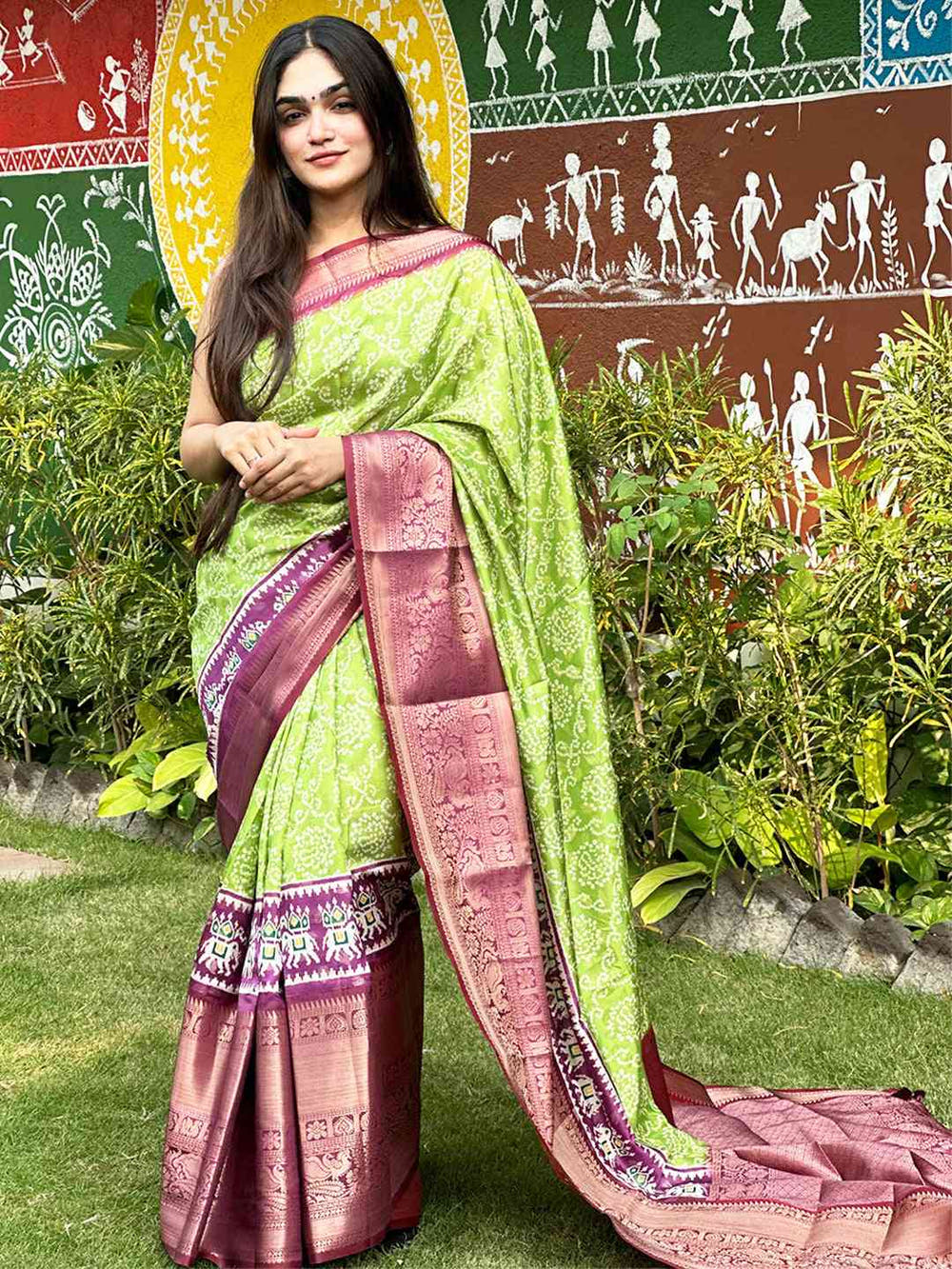 Soft Silk Bandhej Digital Printed Saree