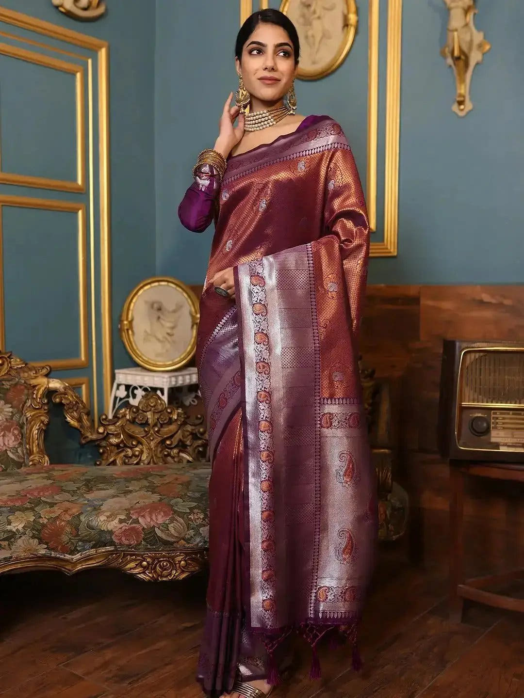 Kanjivaram Silk Saree With Zari Work