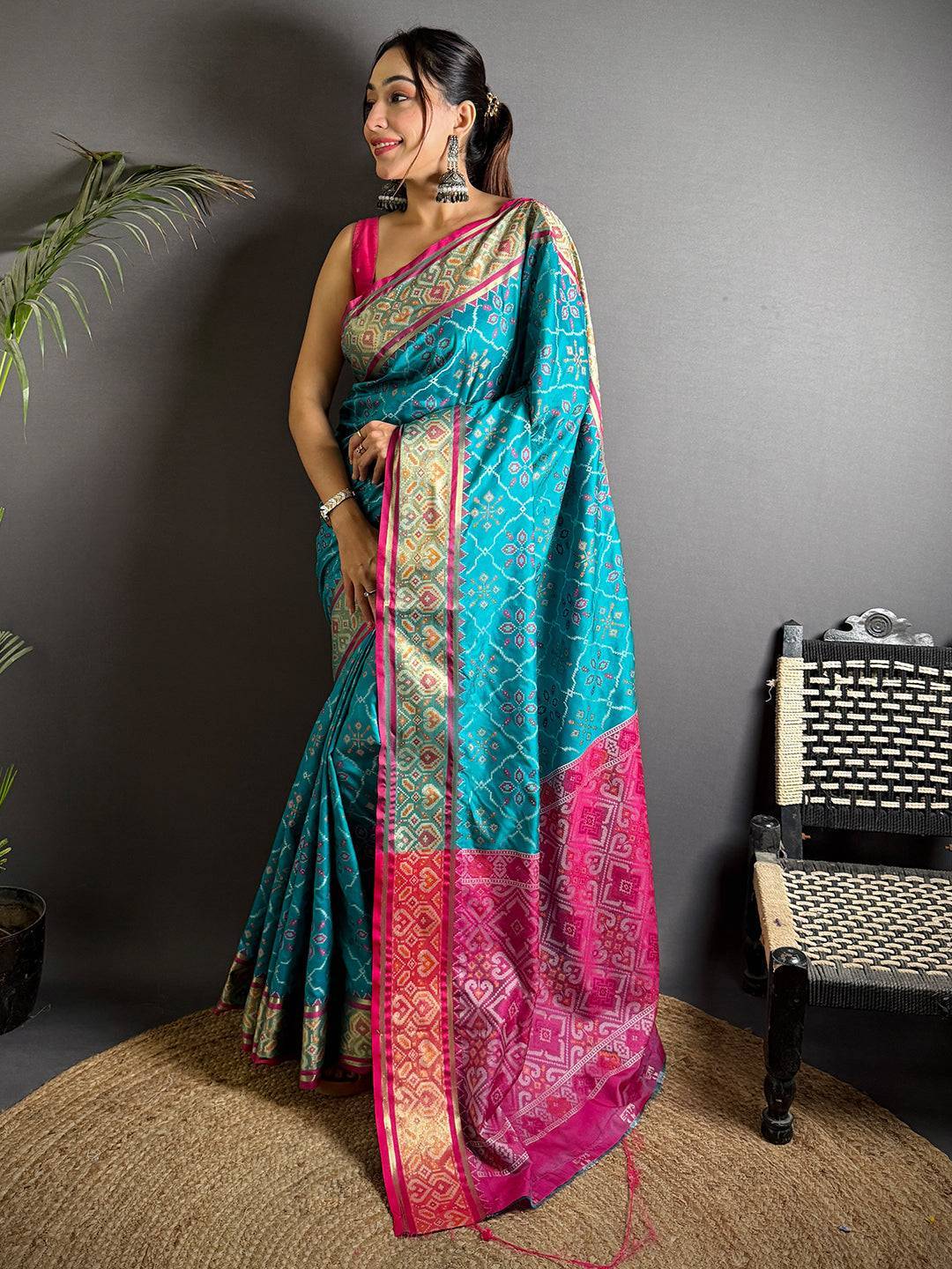 Vibrant Pochampally Patola Silk Saree