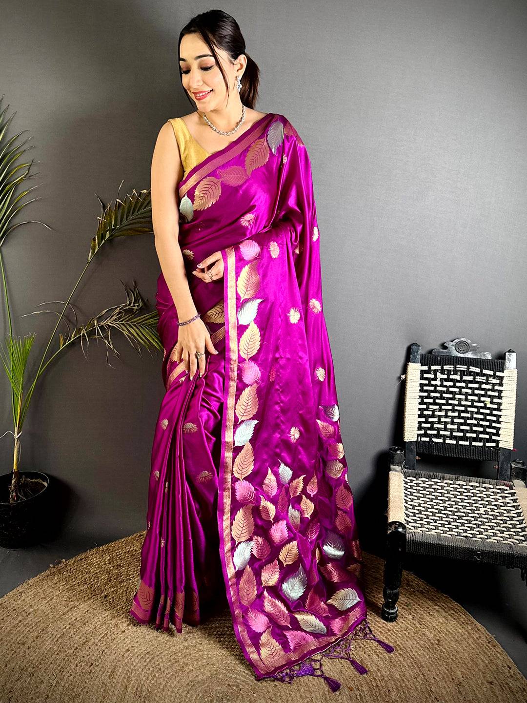 Royale  Satin  Silk Zari Saree