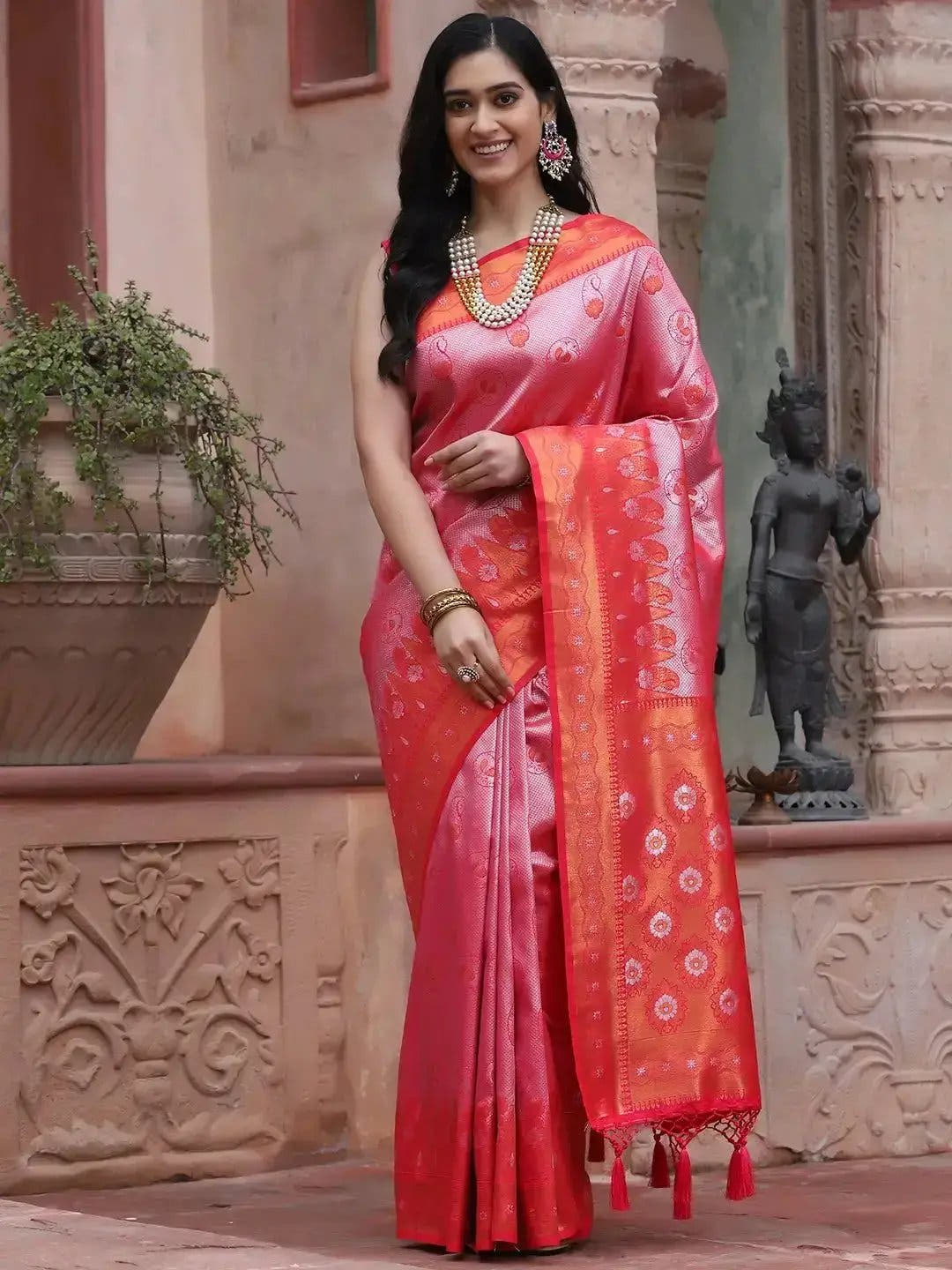 Kanjivaram Silk Saree With Zari Work