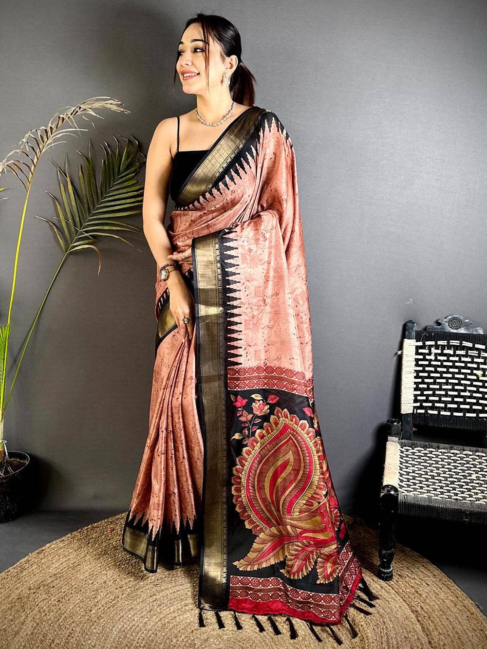 Radiance Kalamkari Dola Silk Saree