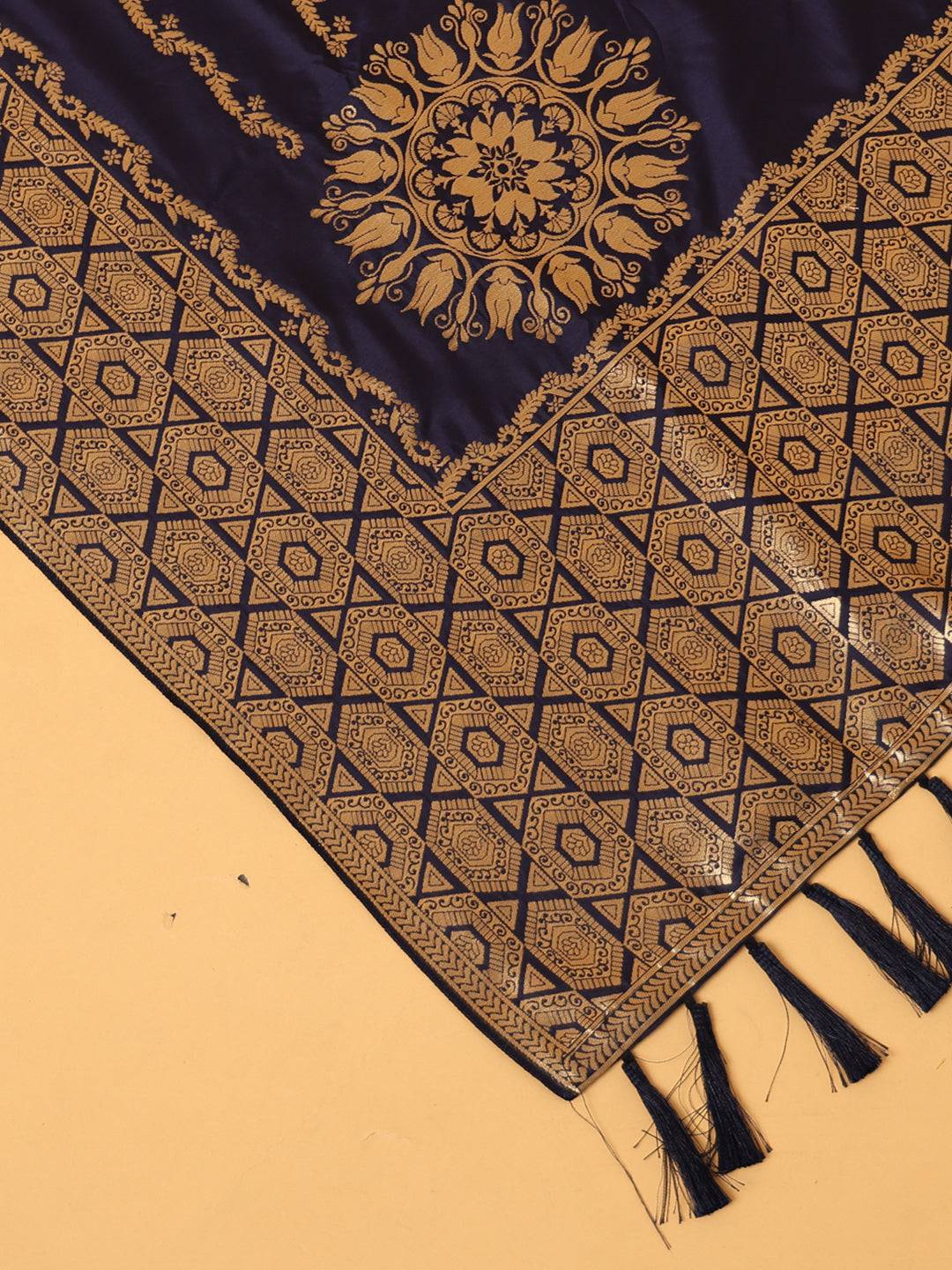 Silk Blend Woven Navy Colour Design Dupatta
