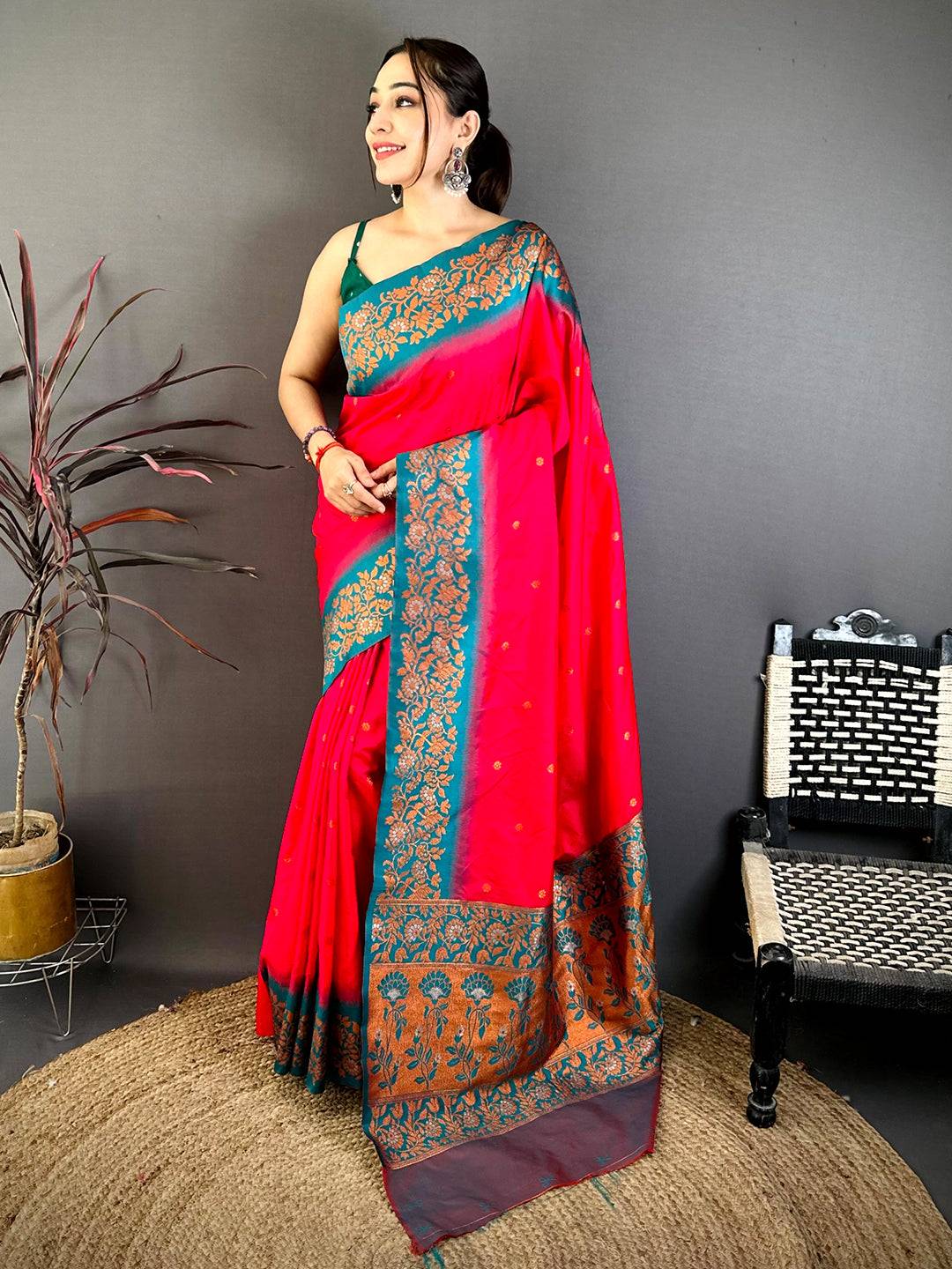 Pink Soft Silk Kanjivaram Saree
