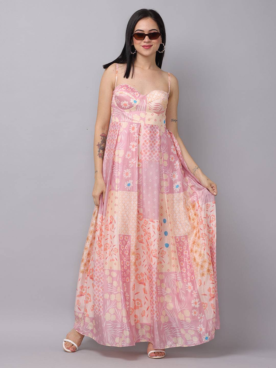 Lavender Sweetheart Neck Dress