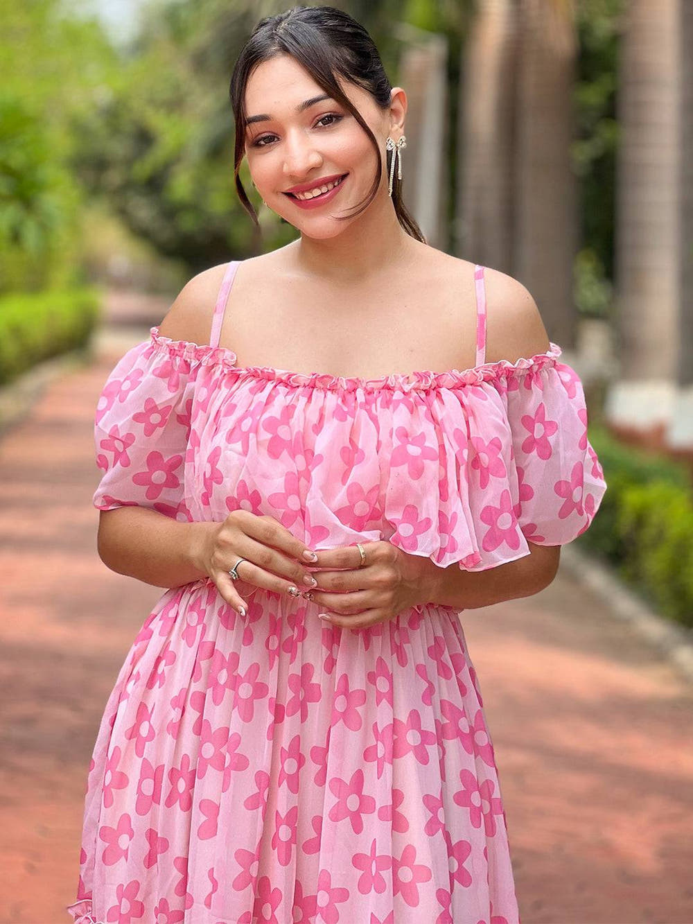Serene Rosette Flower Dress