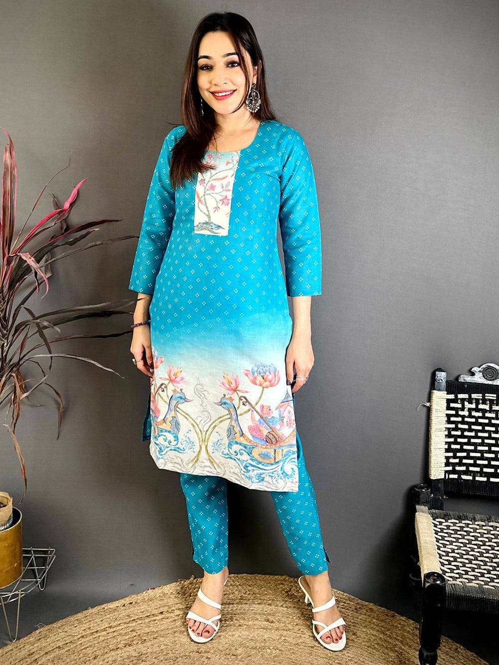 Elegant Sambhavi Print Mul Cotton Kurti