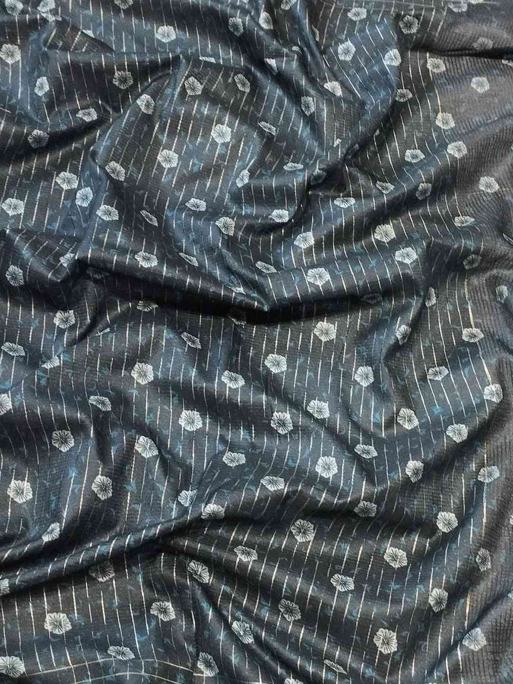 Satin Kota Doria Saree With Kalamkari Digital Print In Turquoise Colour
