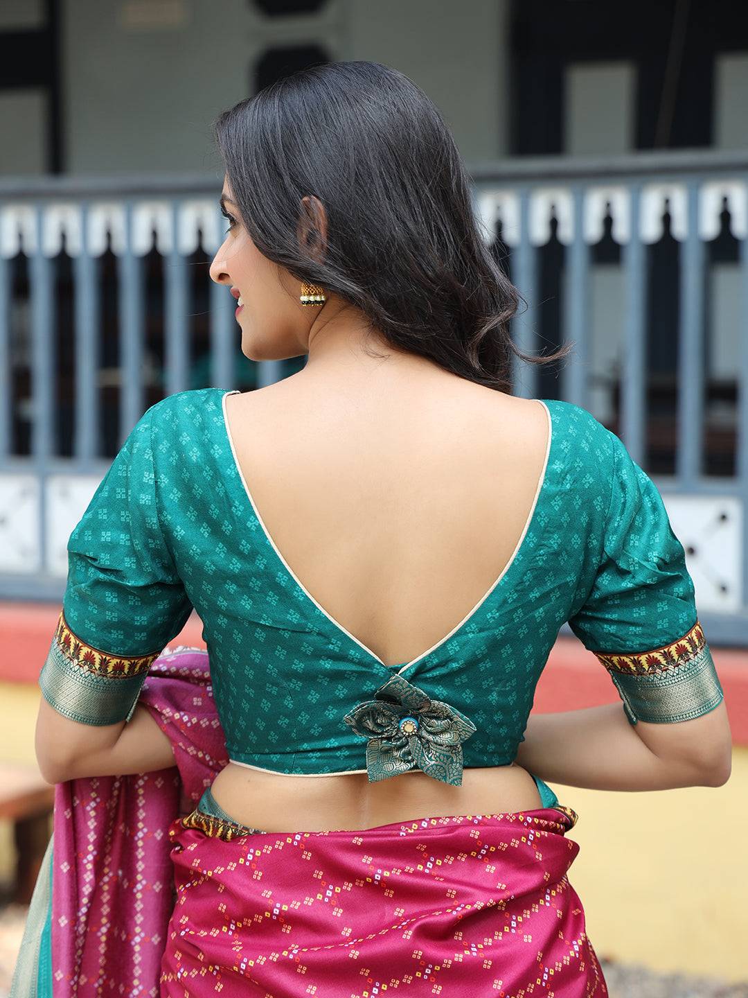 Rani Pure Viscose Dola Silk Saree with Exquisite Bhandhej Print - Luxe