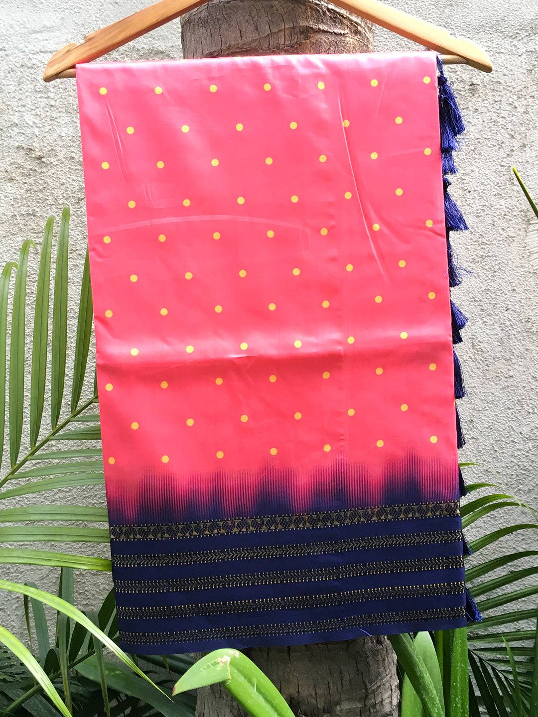 Pichwai Print Pink Silk Saree