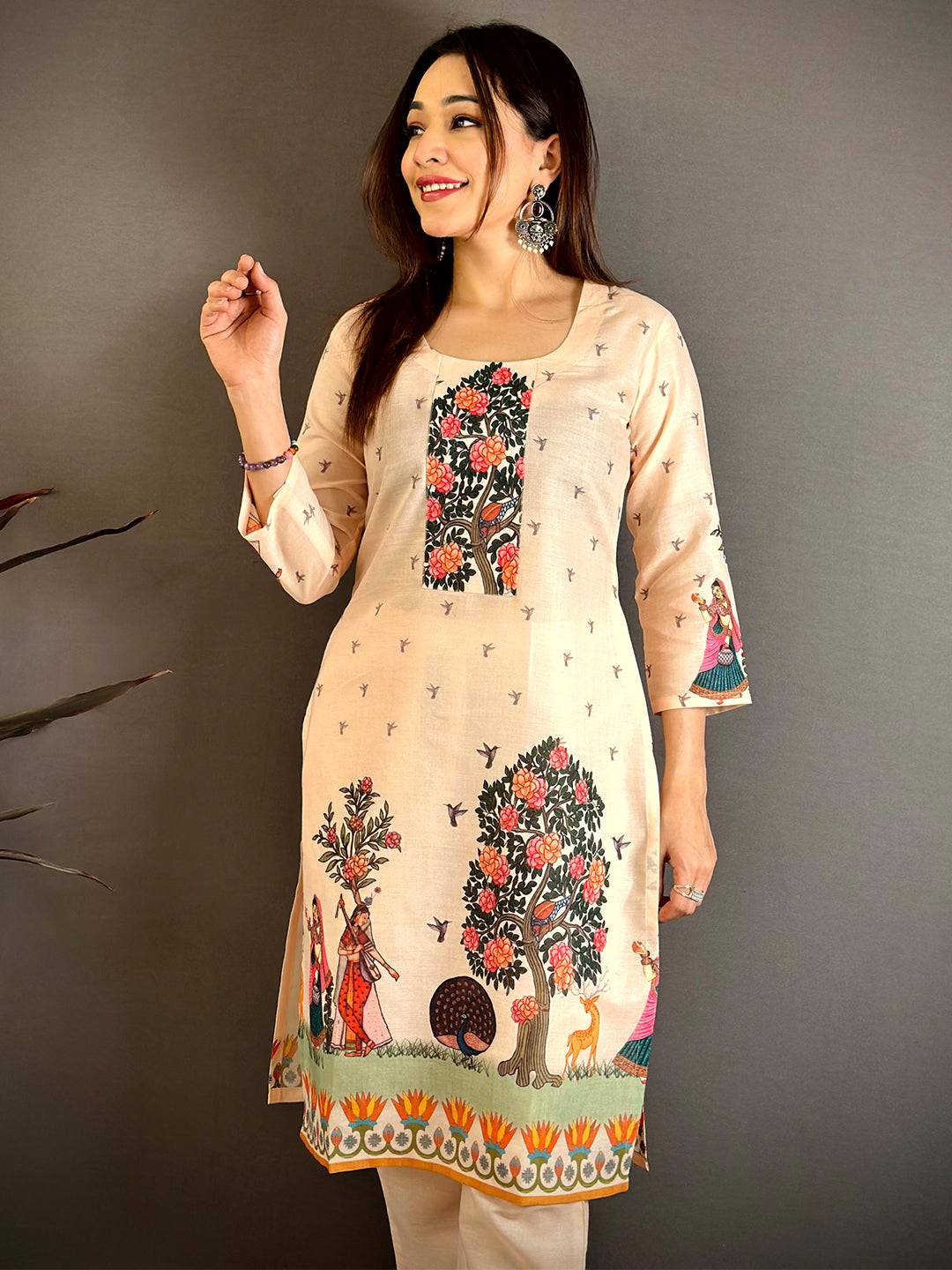 Royal  Mughal  Round  Neck  Kurti
