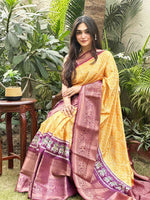 Soft Silk Bandhej Digital Printed Saree