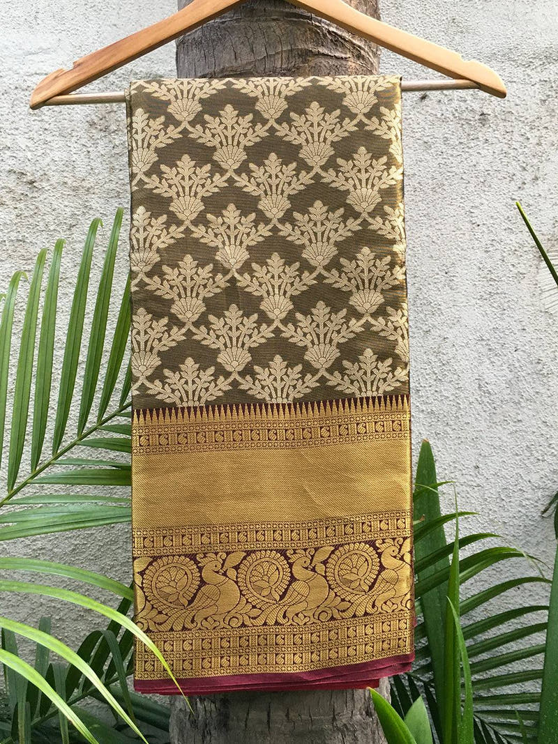 Latest One Gram Gold Tissue Kanjivaram Soft Silk Saree