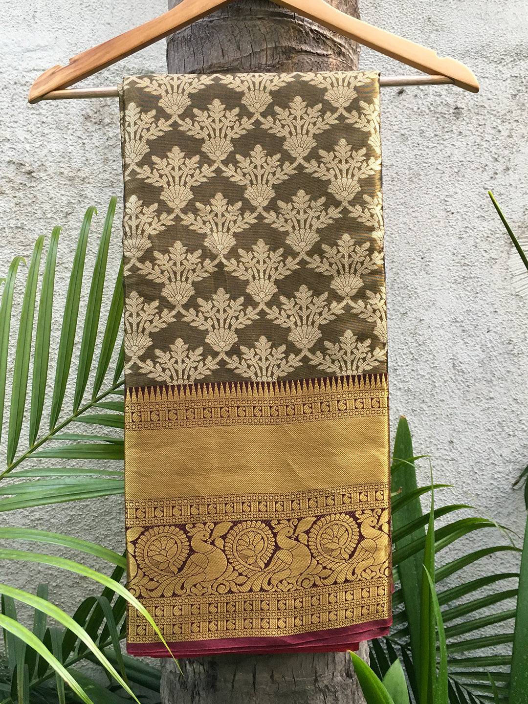 Latest One Gram Gold Tissue Kanjivaram Soft Silk Saree
