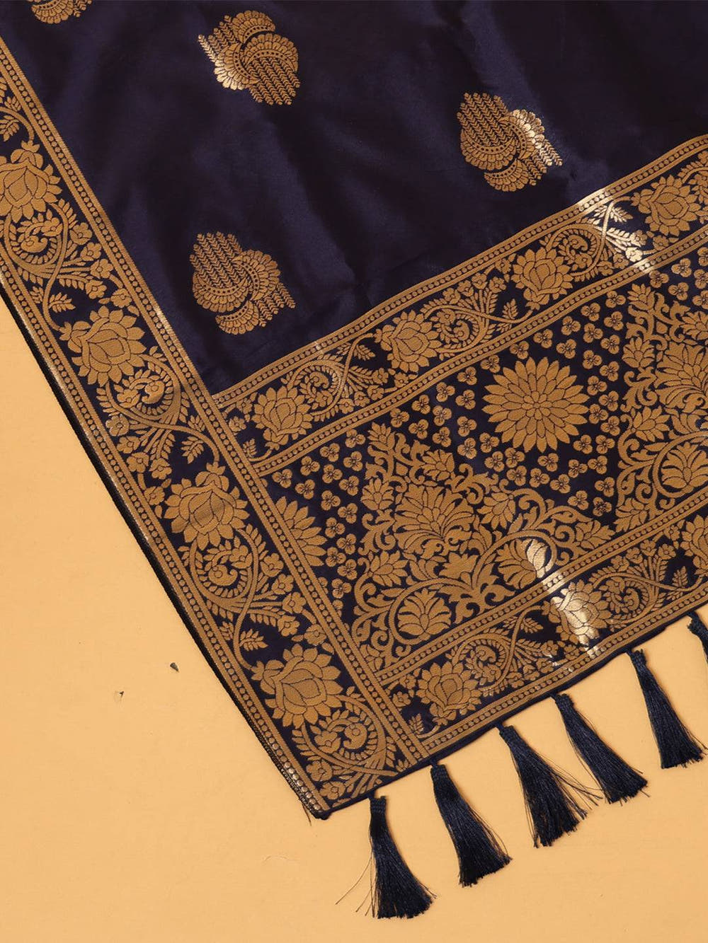 Silk Blend Woven Design Dark Blue Colour Dupatta