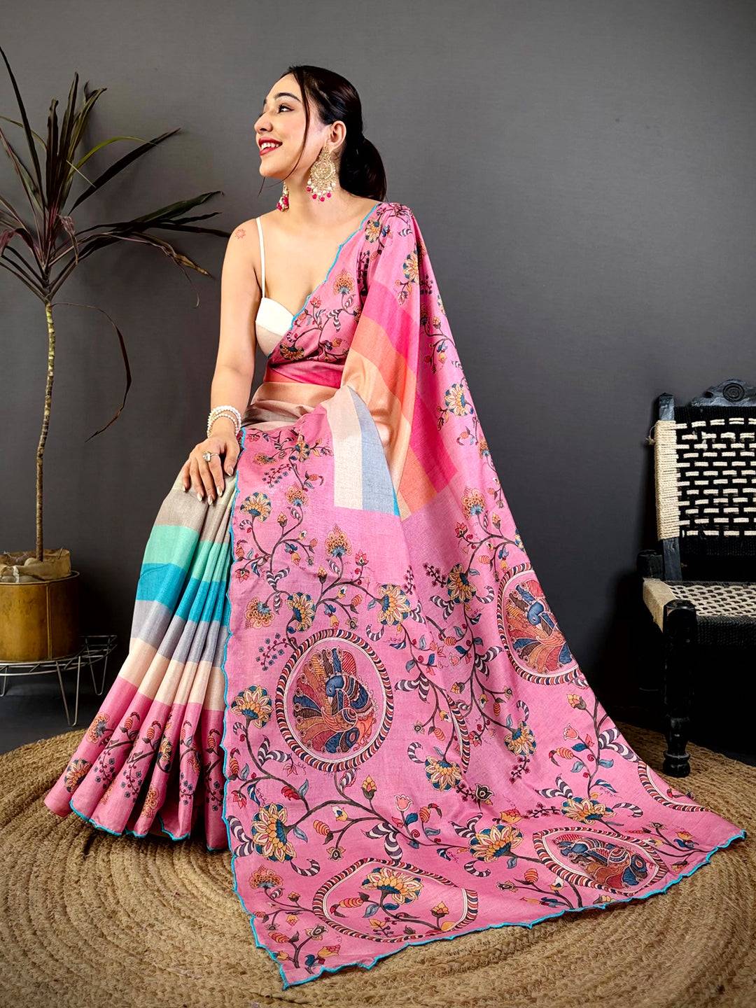 Regal Tussar Resham Embroidered Saree