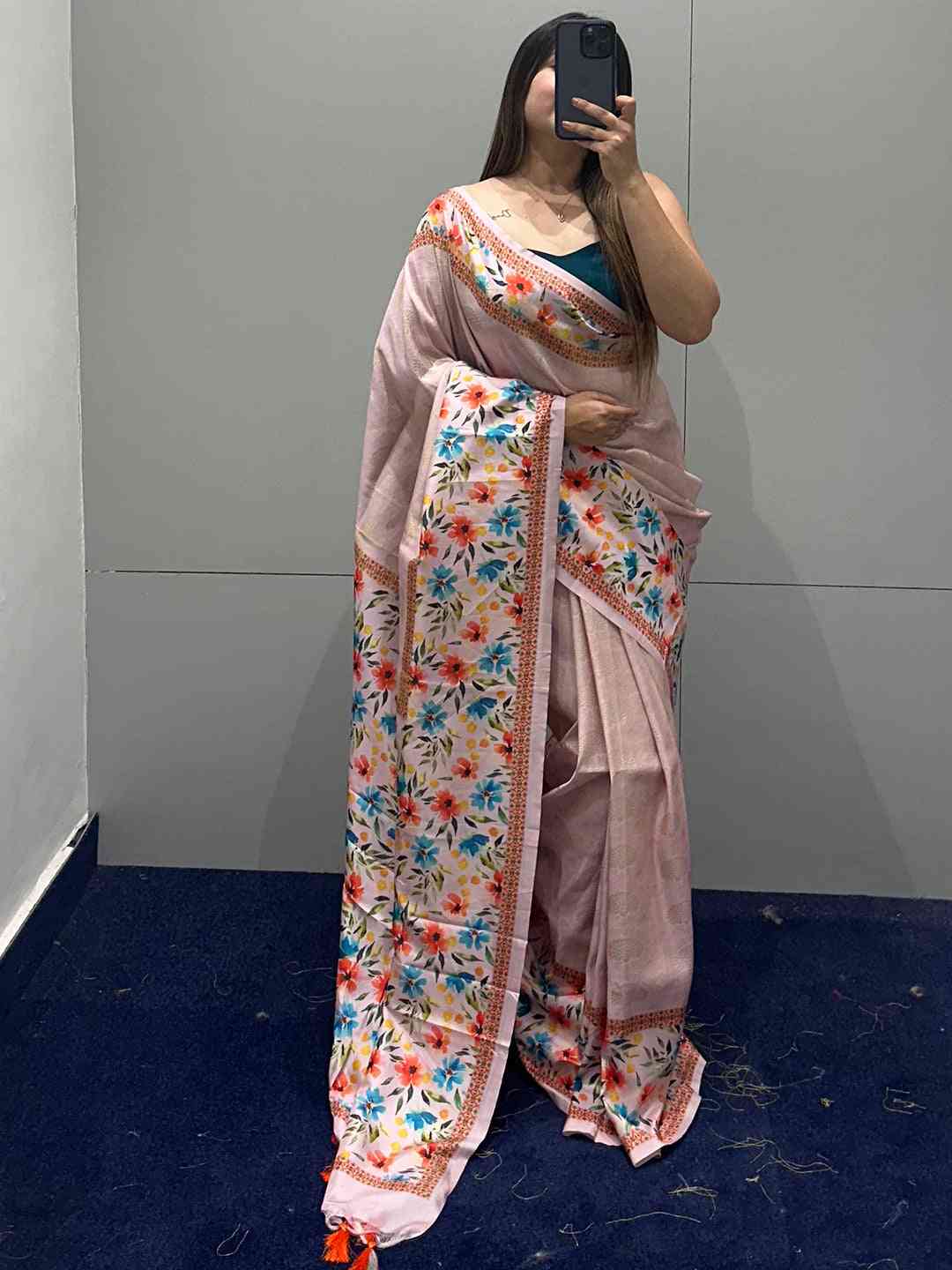 Light Pink Colour Kanjivaram Weaving Saree With Print