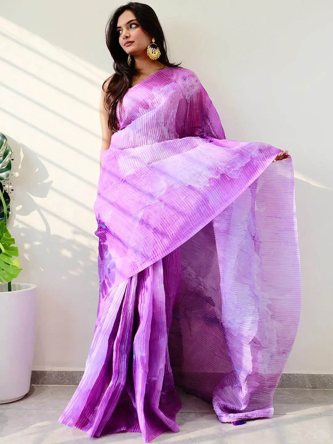 Multy Colored Print Bollywood Design Crash Saree
