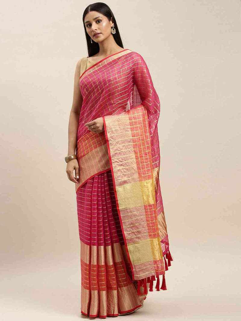 Exclusive Kota Doria Zari Butti Festive Wear Saree
