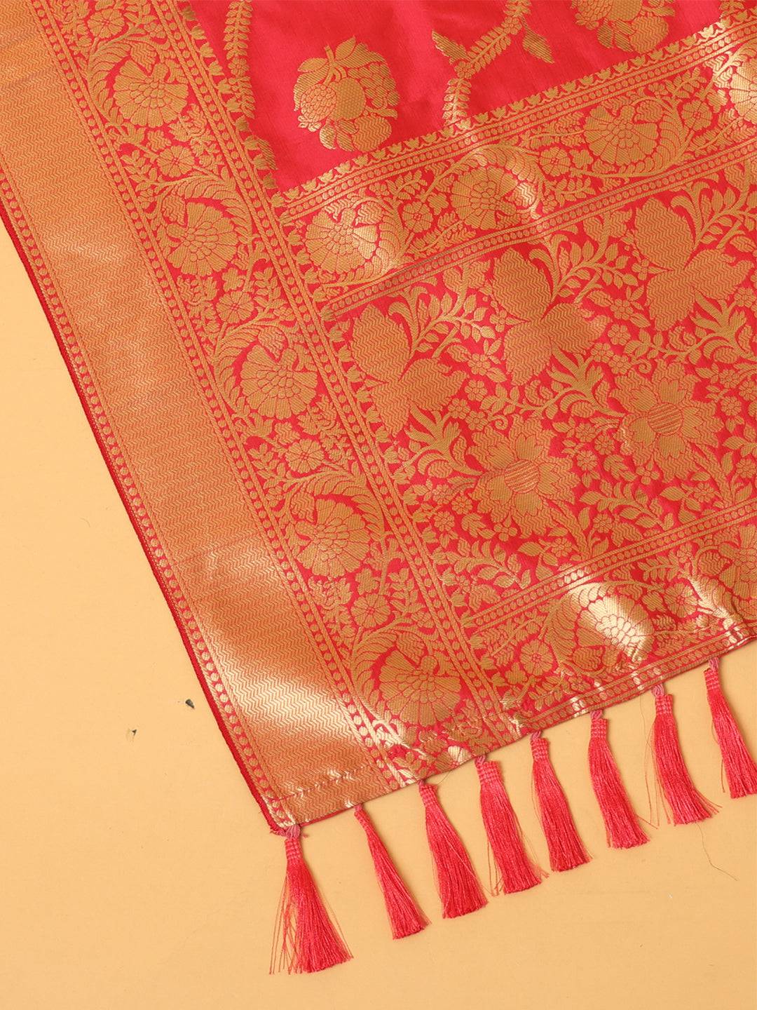 Gajari Silk Blend Woven Design Dupatta