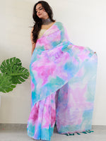 Elevate Your Style with Multy Colored Print Bollywood Design Crash Saree
