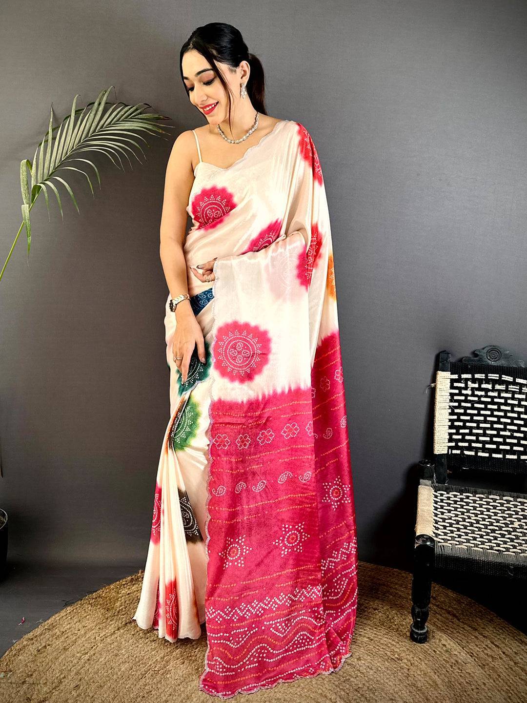 Regal Chiffon Bandhej Print Saree