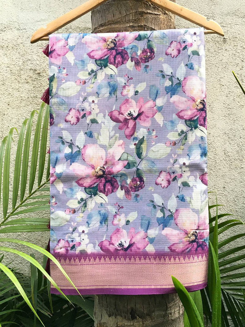 Heather Kota Flower Digital Print Saree