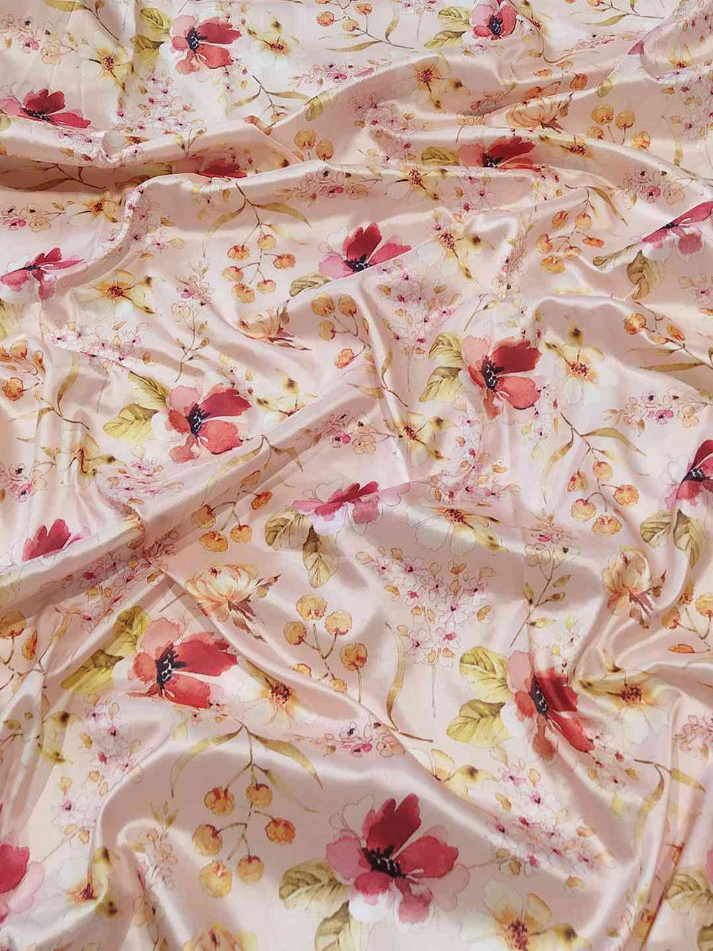 Peach Banarasi Kanjivaram Floral Print Saree