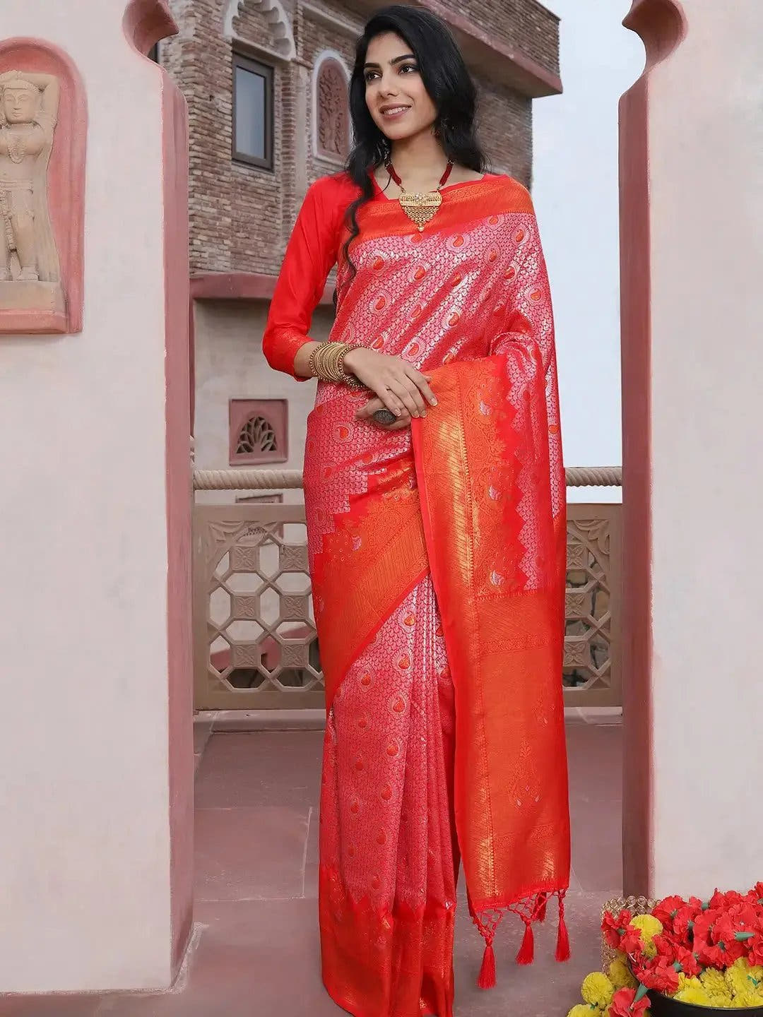 Kanjivaram Silk Saree With Zari Work