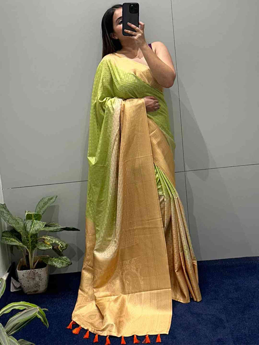 Soft Silk Banarasi Ombre Print Party Wear Saree