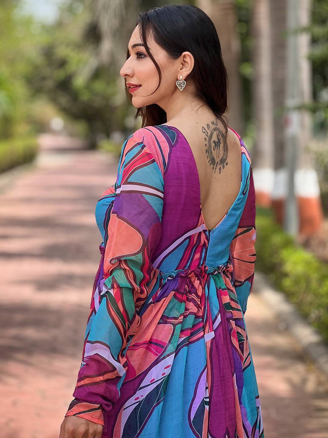 Lust Lavender Abstract Print Dress