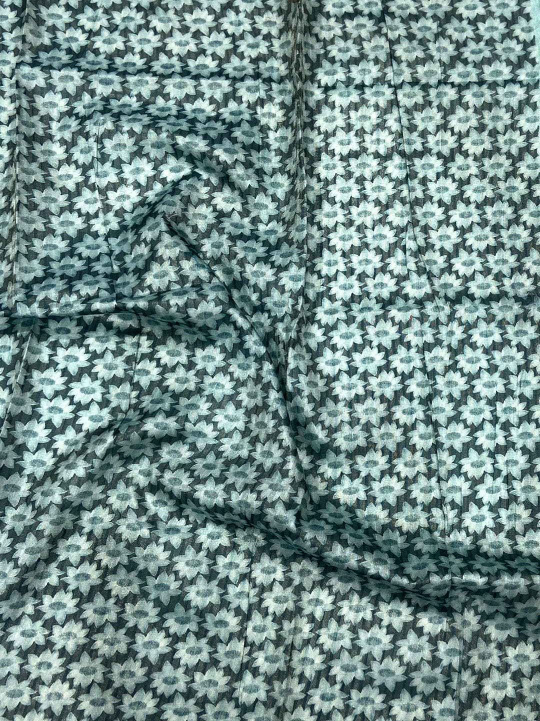 Blue Floral Grace Soft Silk Tissue Saree